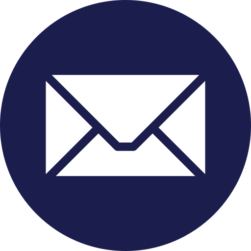 icon of envelope on blue circle