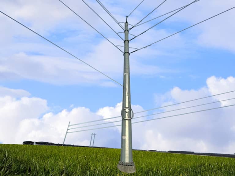 transmission structure in a grass field